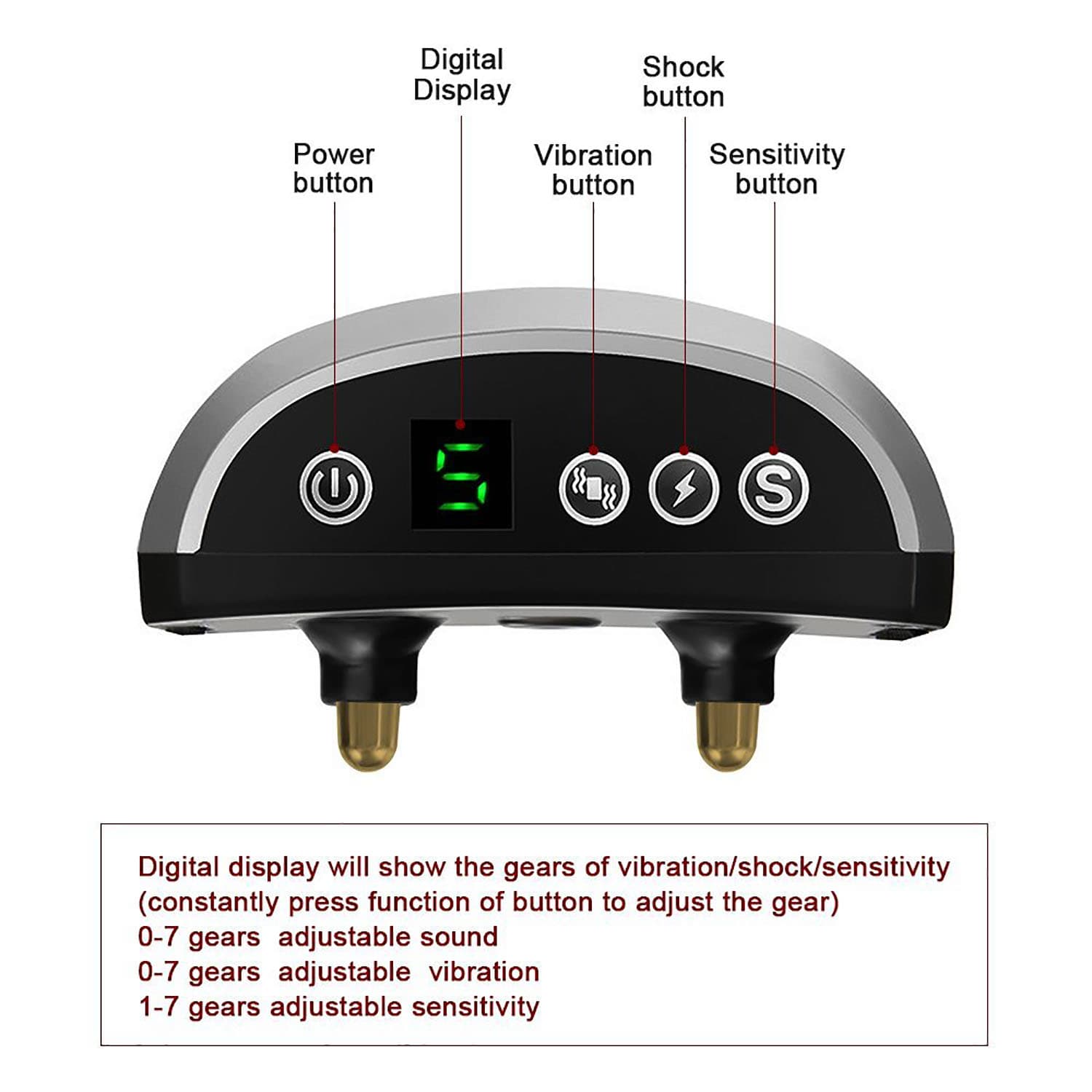 Automatique Collier Anti-aboiement avec Choc Vibration Rechargeable Etanche collier de dressage chien