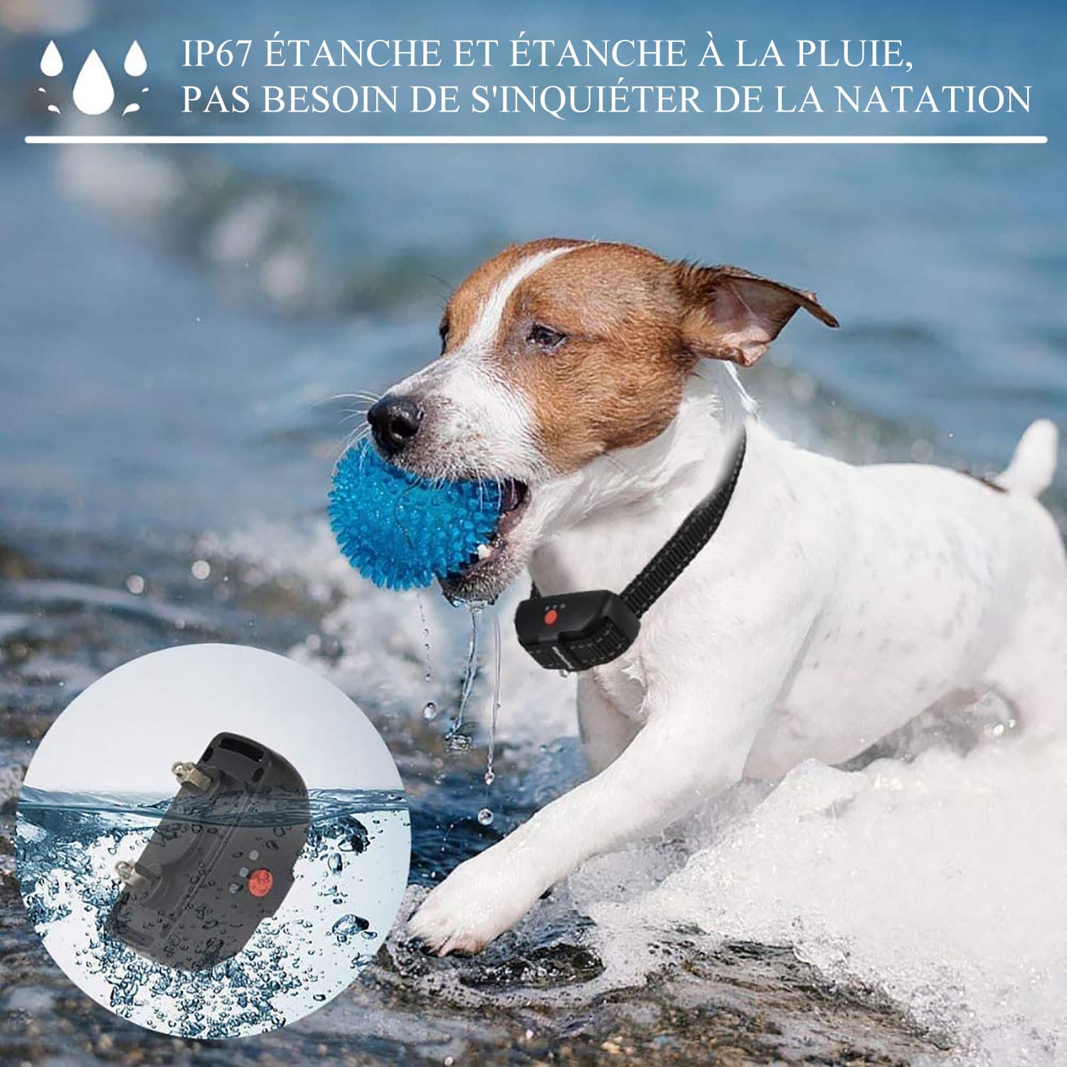 Collier Dressage Chien 2 en 1 automatique anti-aboiement étanche Rechargeable collier electrique chien