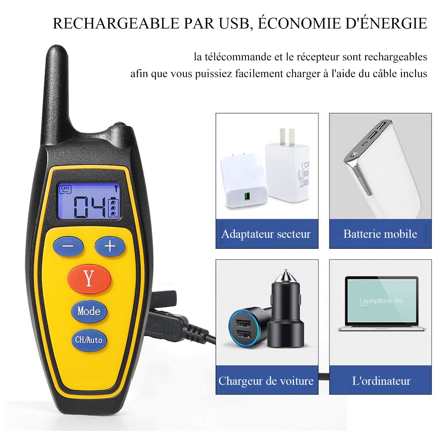 2 en 1 automatique anti-aboiement étanche et Rechargeable 800m Collier Dressage Chien pour 2 Chiens