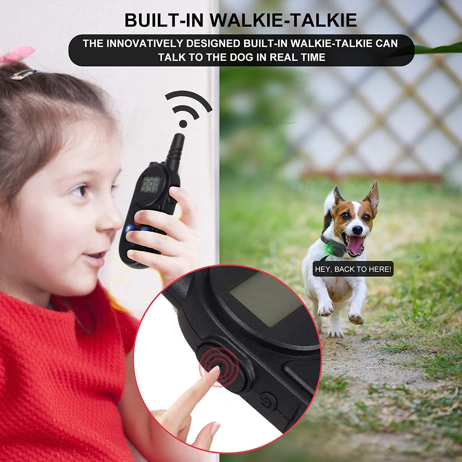 Collier Dressage Chien 1000m avec talkie-walkie étanche et Rechargeable collier electrique chien